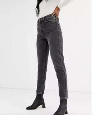TOPSHOP High Waist Mom Jeans Size W25 NEW Graphite Black Jean Zip Fly Denim